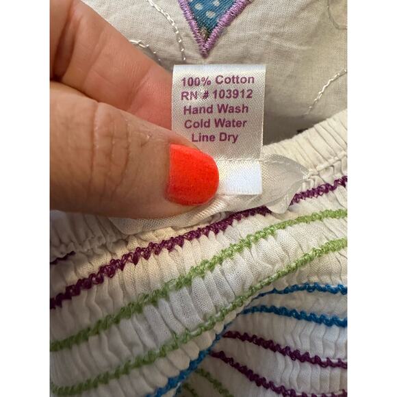 Blue Sky white embroidered mock strapless top size Large - Picture 5 of 8